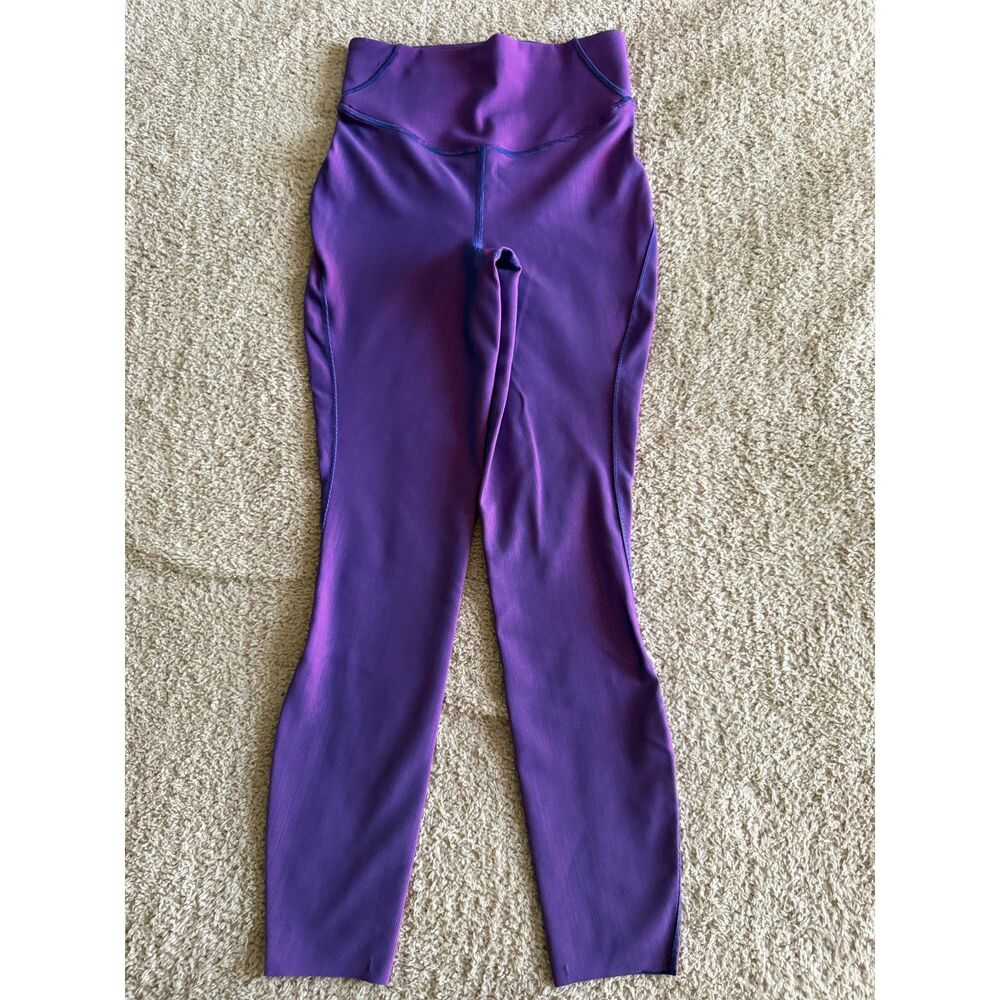 Lululemon Base Pace HR Leggings Two Toned Ribbed Purple Blue Size 4 – 25" Inseam